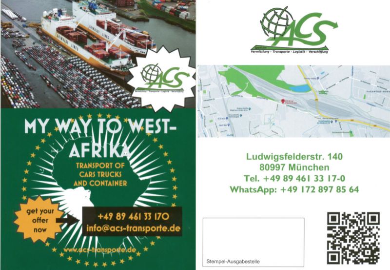 Car shipping and container export handled by ACS in Munich