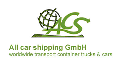 ACS freight forwarding premises in Munich with vehicles ready for export